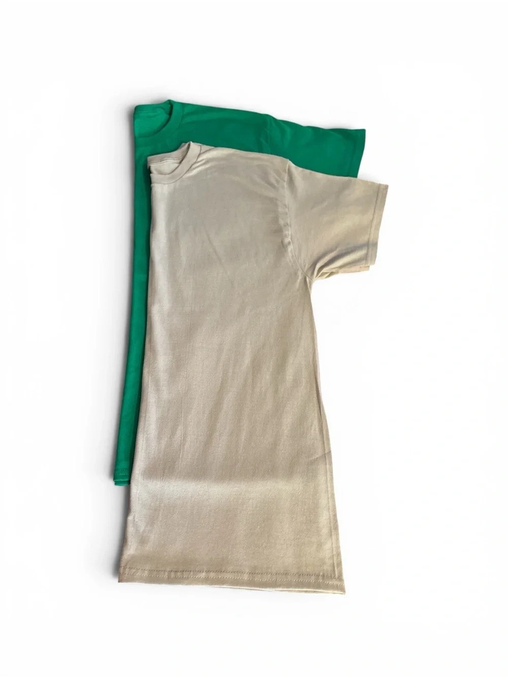 Green and Beige Crewneck T-Shirts - Pack of 2 NWOT 100% Cotton
